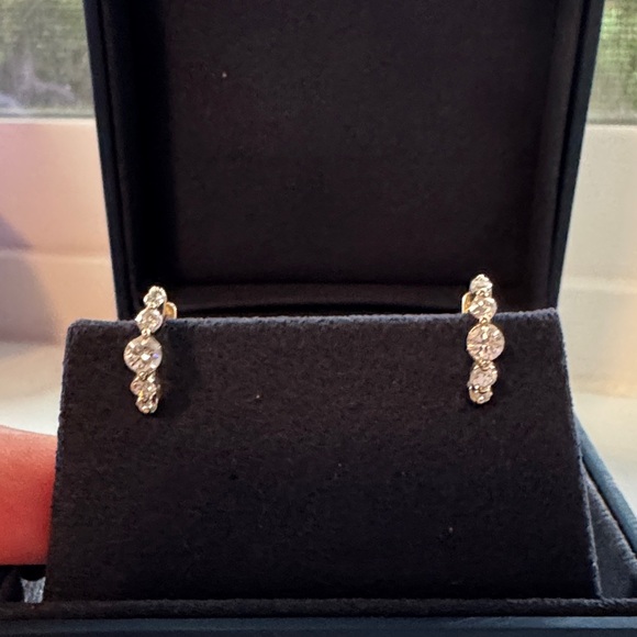 Zales Jewelry - Zales Gold Lab Diamond Huggie Earrings